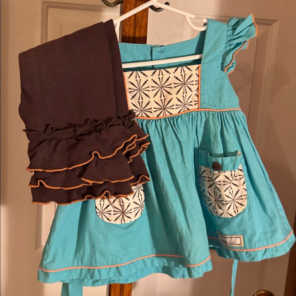 WELL DRESSED WOLF 24M Girls Summer in Greece Aegean Aqua Tunic Set